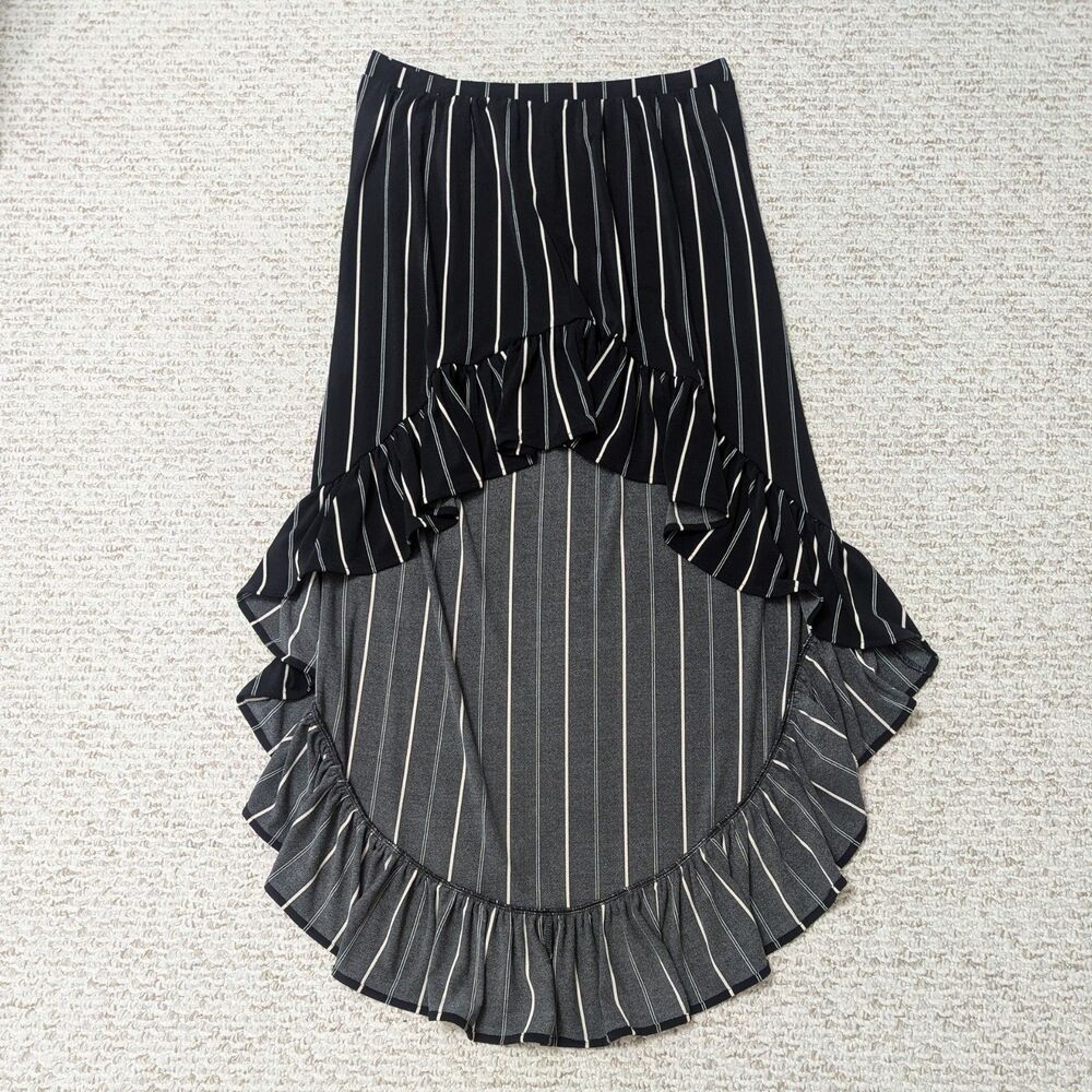 Express Womens Sz M Hi-Low Pinstripe Skirt